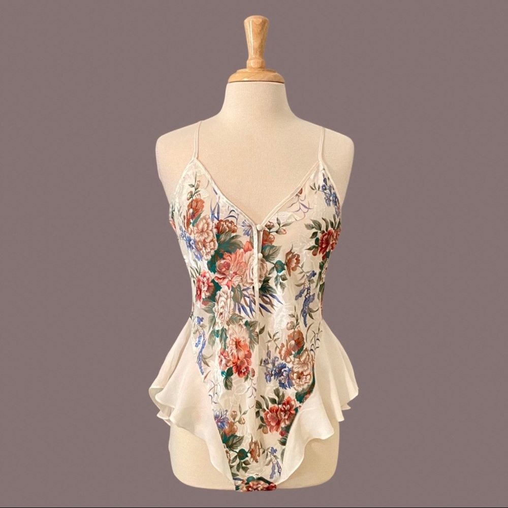 Vintage Victoria’s Secret Gold Label Floral Teddy